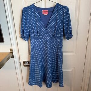 Kate Spade Blue Polka Dot Fit & Flare Dress Size 6